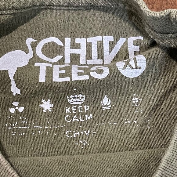 Chive Tees Keep Calm and Chive On Tee Unisex Adult Size XL Green Short Sleeve - Picture 5 of 9